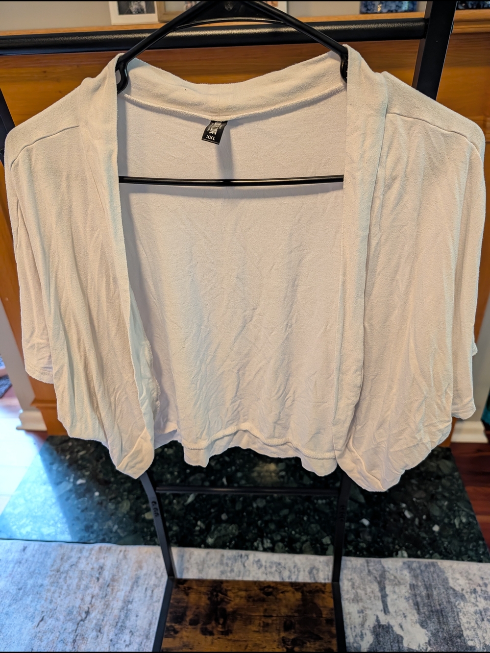 Lightweight Open Front Shrug Cardigan in Off-White